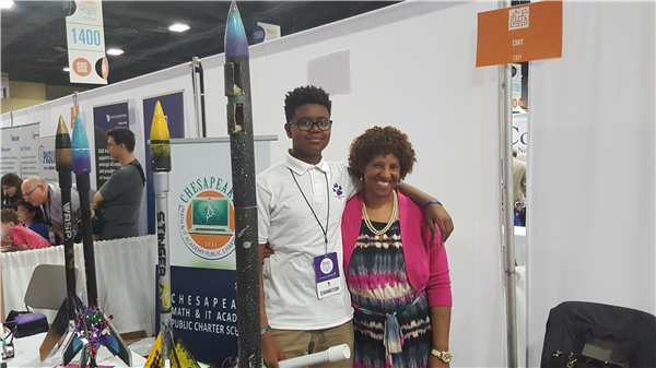 CMIT Student Bryson and his Mother at the USA STEM Festival-20160417_152401.jpg